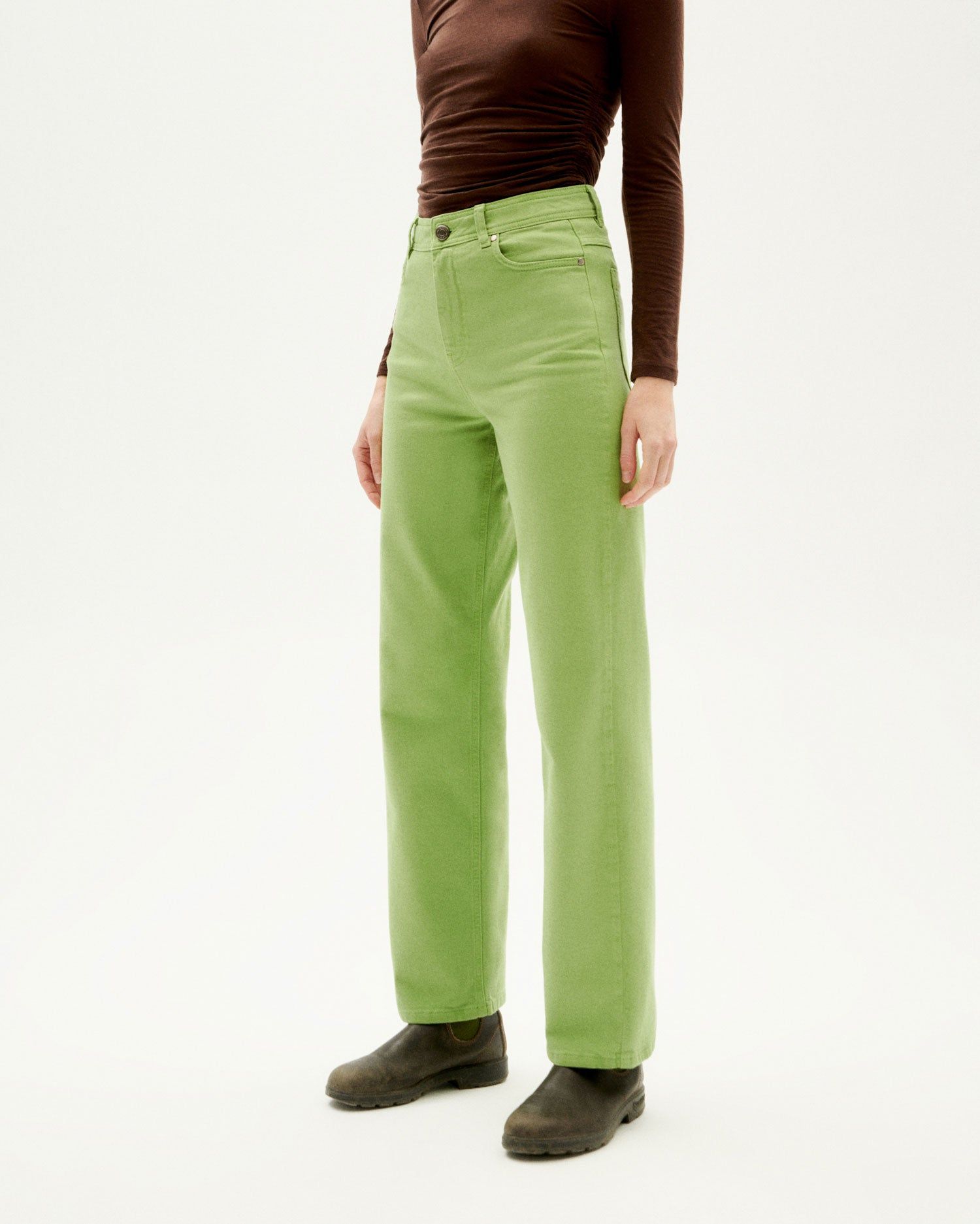 Jeans mit geradem Schnitt aus Bio-Baumwolle | Grün "theresa pants", Thinking Mu, Foto 1