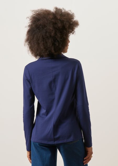 Chemise en coton bio | bleu marine "Nalaannia blouse | tinted navy", Armedangels, photo 4