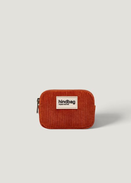Porte-monnaie en coton biologique | rouge "lili velours brique", Hindbag