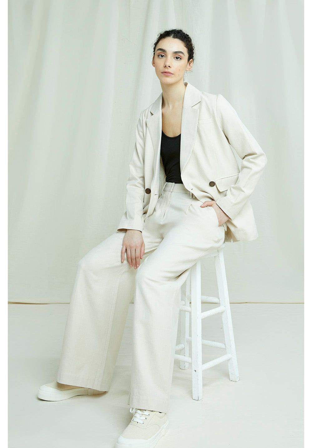 Blazer beige en coton bio - naira, People Tree, photo 4
