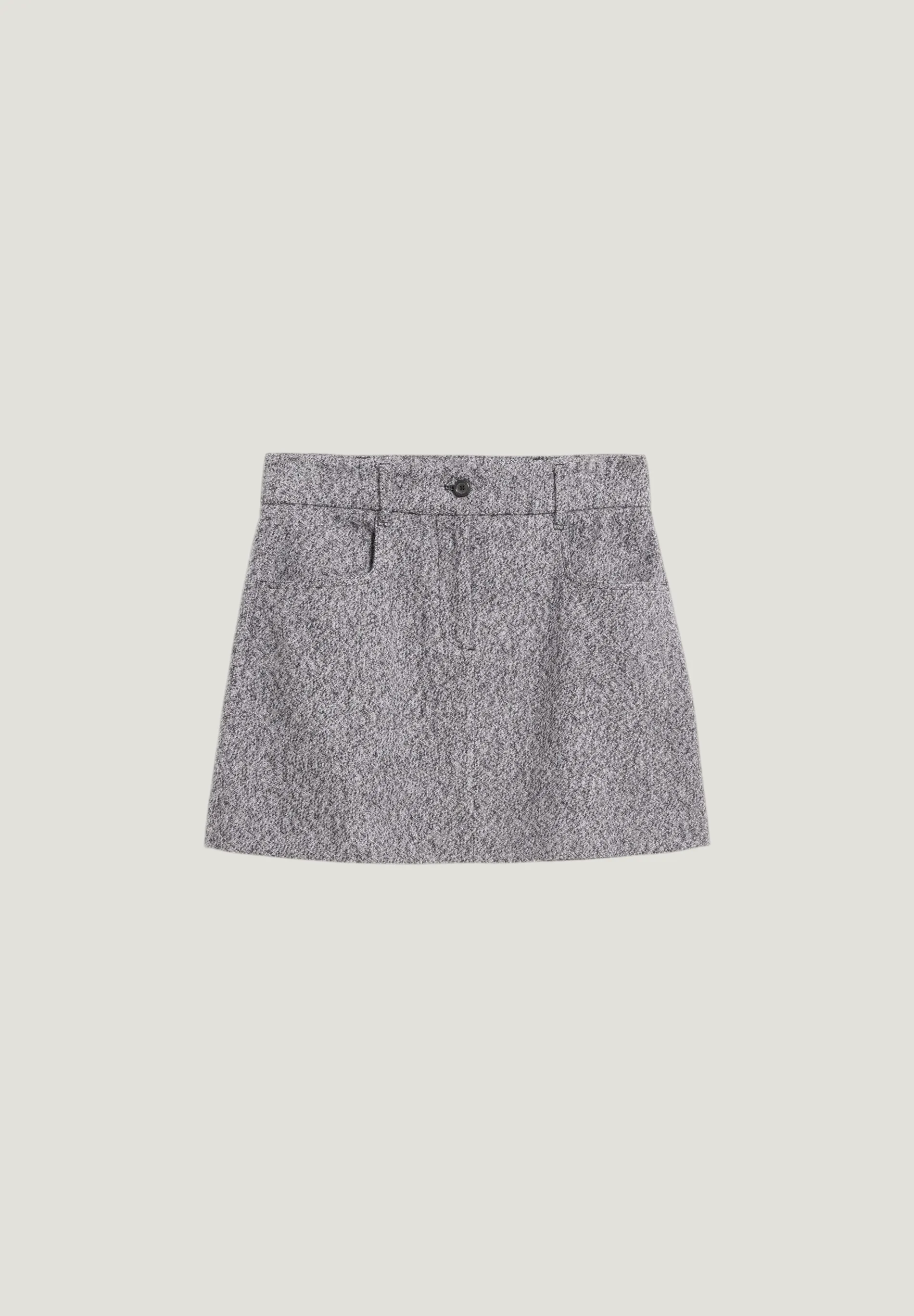 Jupe tweed en coton bio | gris chiné, Armedangels, photo 5