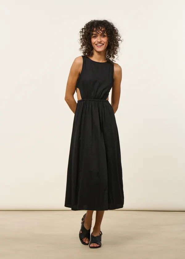 Robe en coton bio | noir "black kin dress", Thinking Mu