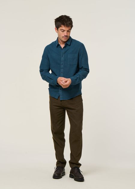 Chemise en coton bio | bleu "simon - eco flannel ocean blue", About Companions, photo 4