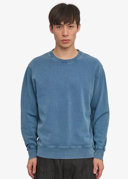 Sweat en coton bio | bleu "faded indigo"