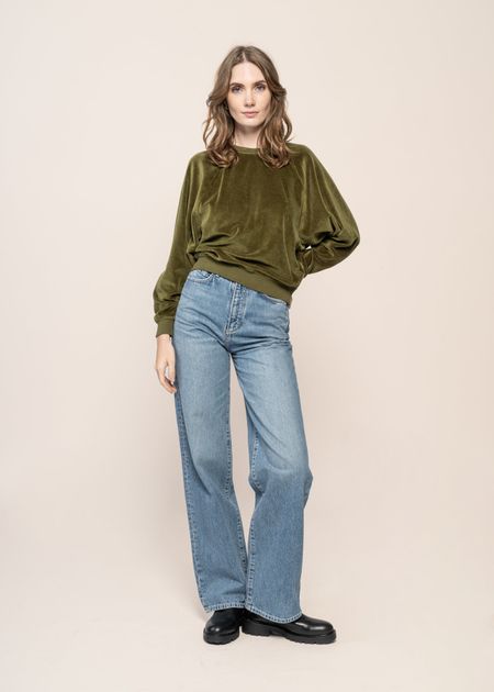 Sweat velours en coton bio | vert "raglan cotton sweatshirt", Brava Fabrics, photo 4
