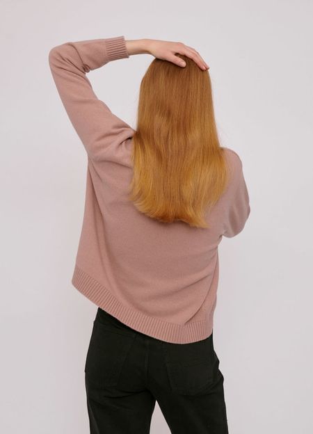 Pull rose en laine recyclé - boxy dusty rose, Organic Basics, photo 2