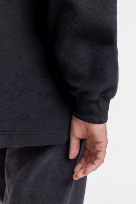 Sweatshirt mit Reißverschlusskragen aus Bio-Baumwolle, schwarz - half zip sweatshirt black, Rotholz, Foto 5