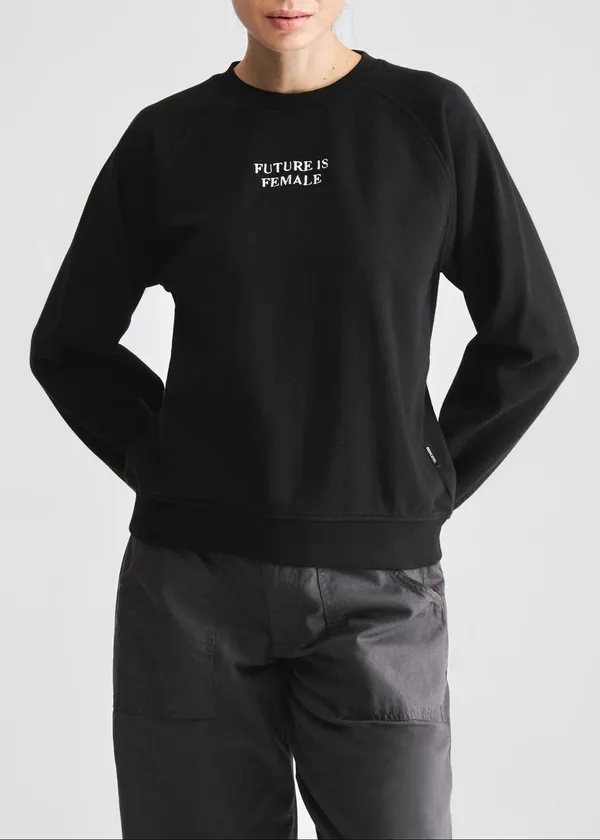 Sweatshirt en coton bio | noir "ystad future is female black", Dedicated