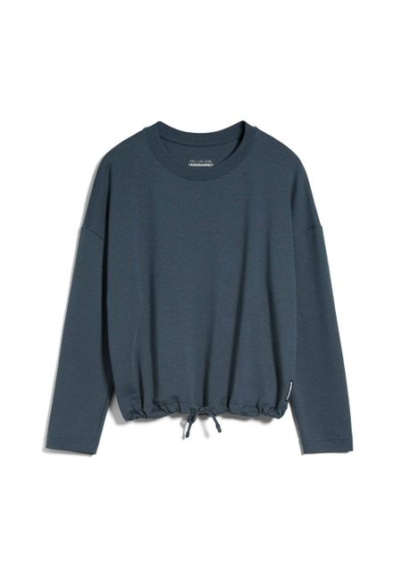 Sweat léger bleu nuit en tencel et coton bio - mailaa indigo, Armedangels, photo 5