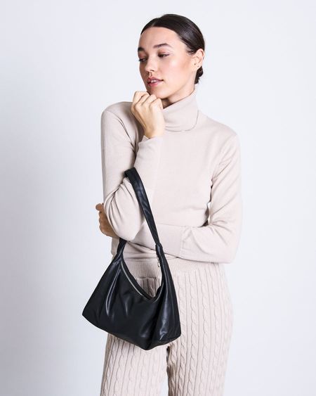 Col roulé beige en coton bio - elsa ivory