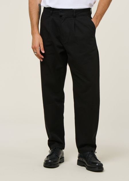 Pantalon large en coton bio | noir "wotan black"