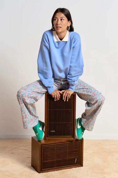 Sweat en coton bio | bleu "geri"