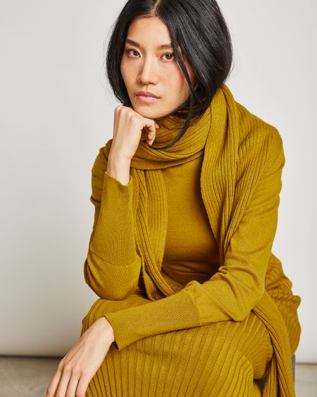 Echarpe moutarde en coton bio - midtown