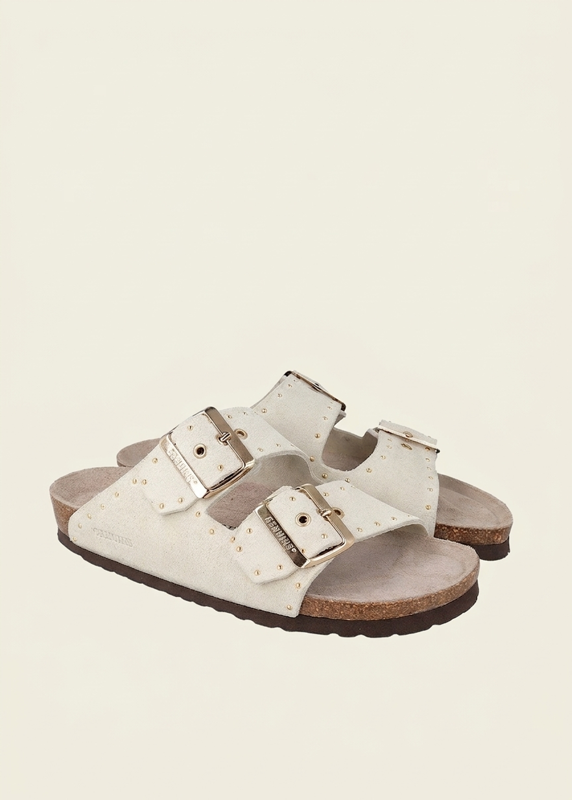 Sandales off white en cuir certifié | blanc "honolulu lead velour off white", Genuins, photo 2