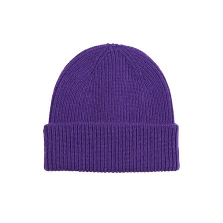 Bonnet violet en laine mérinos recyclée - merino wool beanie ultra violet - Colorful Standard