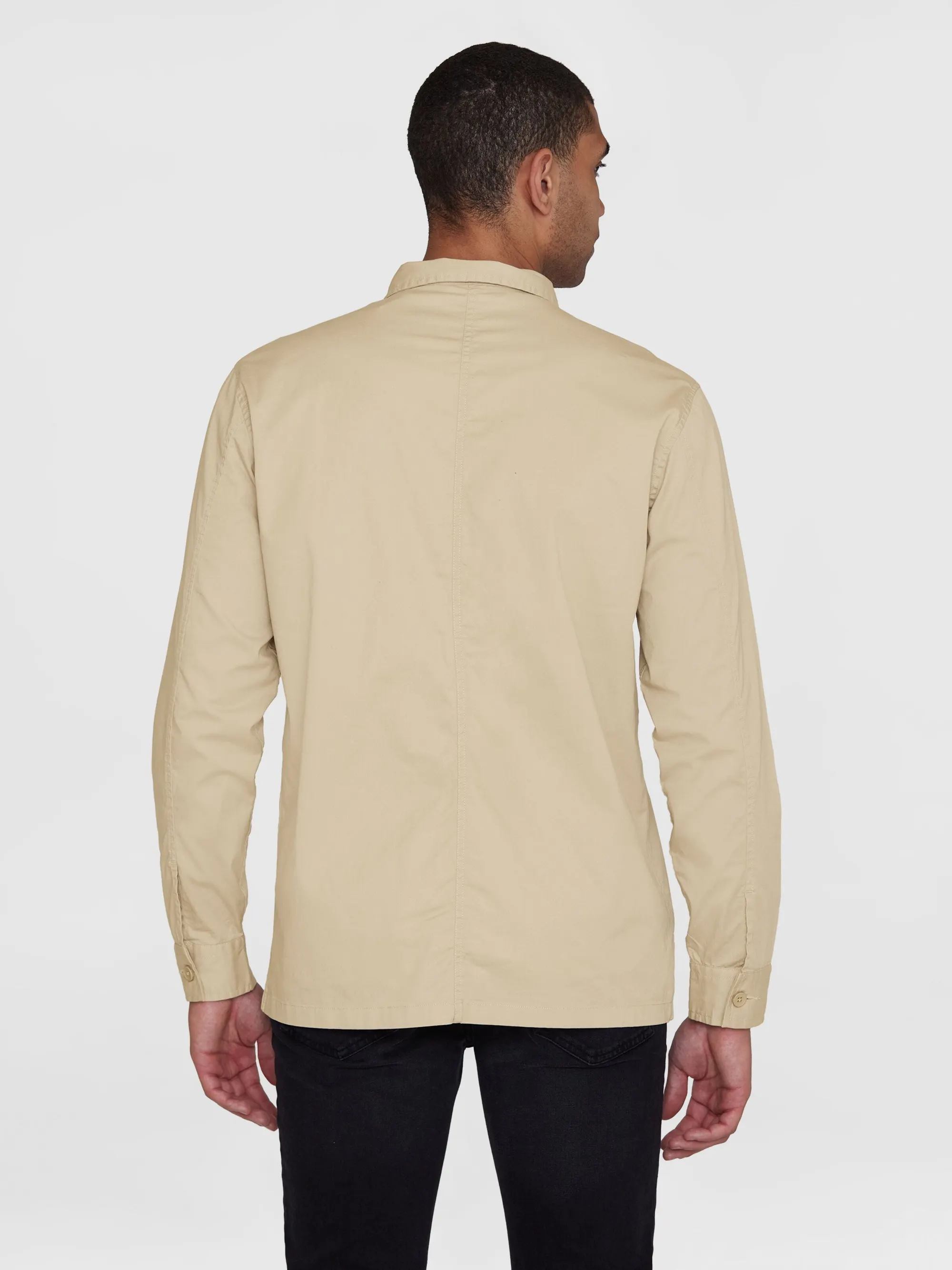 Surchemise en sergé de coton bio | beige "chuck twill overshirt light feather gray", Knowledge Cotton Apparel, photo 3