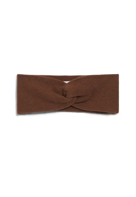 Bandeau marron en coton bio et laine bio - maritaa