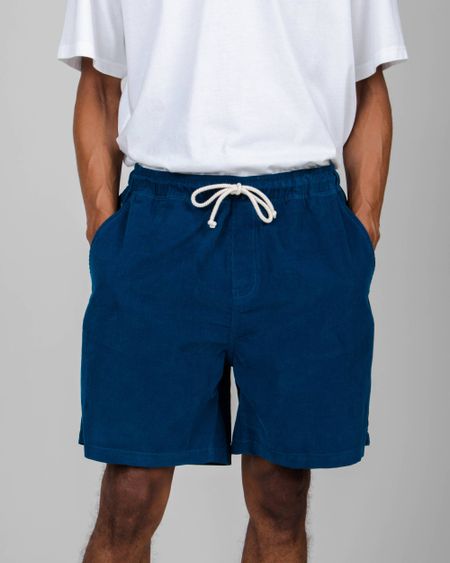 Short bleu roi en coton bio - baby cord short petrol blue