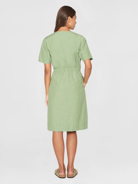 Midikleid aus Bio-Baumwolle | Grün "slub yarn short sleeve midi dress shale green", Knowledge Cotton Apparel, Foto 3