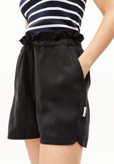 Short en ecovero® (par lenzing®) | noir "vaanna lino - black" - Armedangels