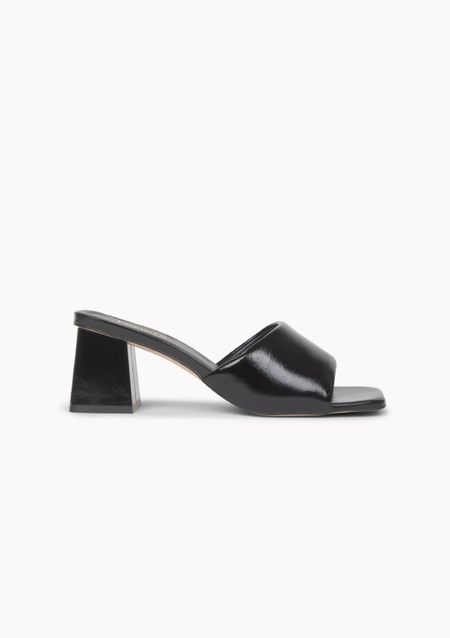 Mules à talons noires en cuir certifié - mule noir