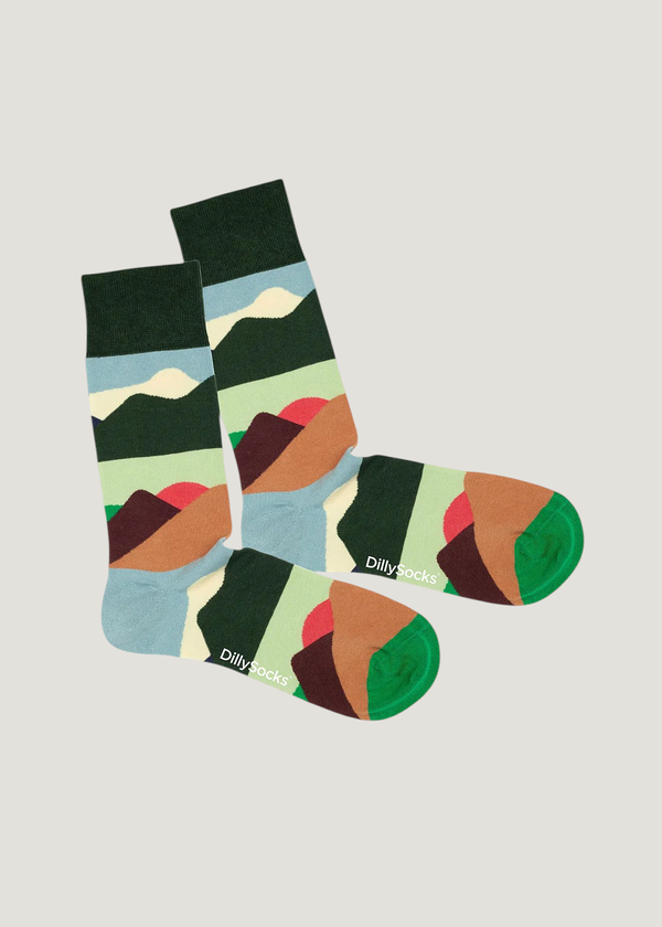 Chaussettes en coton bio | multicolore "mountain peaks", Dilly socks