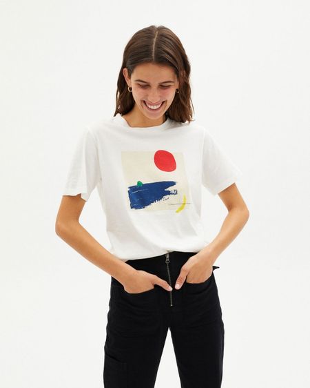 T-shirt imprimé en coton bio - couleur t-shirt snow white