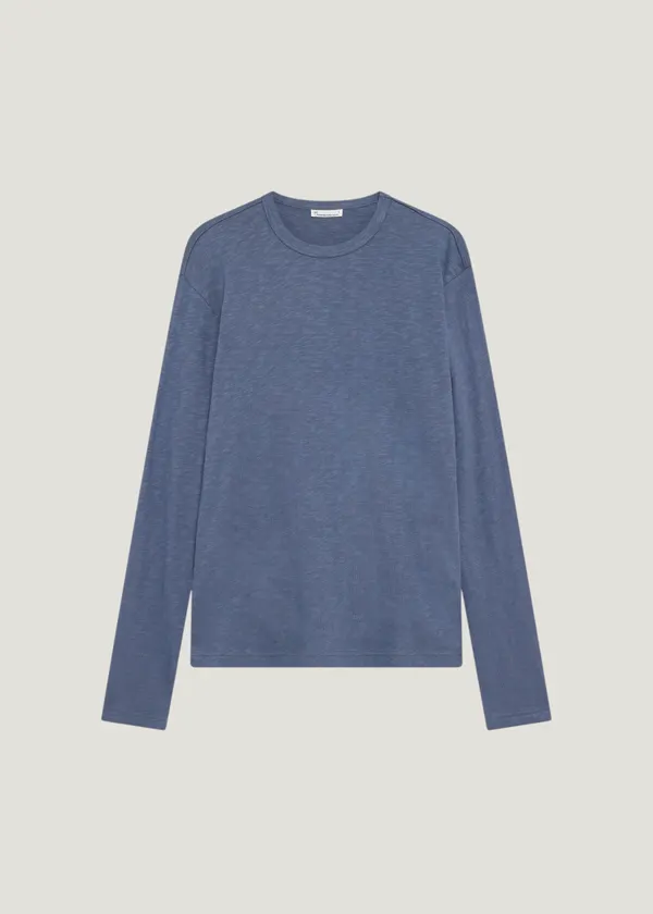 T-shirt manches longues en coton bio | bleu "slub long sleeve t-shirt", Knowledge Cotton Apparel