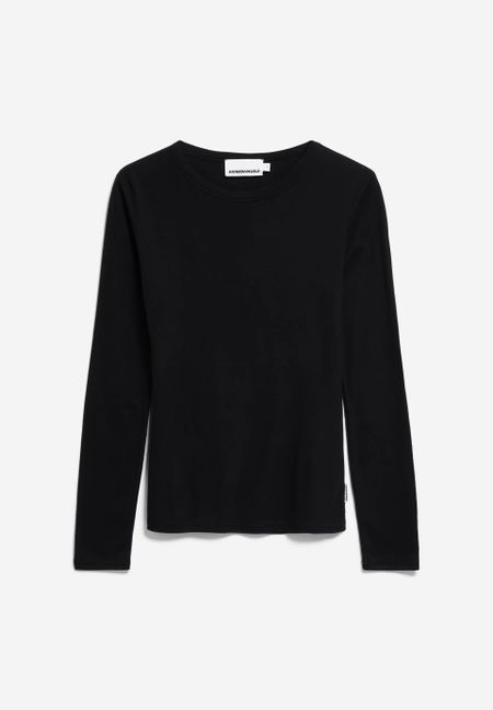 T-shirt manches longues en tencel® et laine bio | noir "maiaa luannaa - black", Armedangels, photo 3