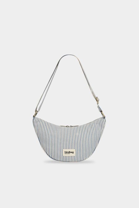 Sac bandoulière en coton bio | rayé "andrea rayure bleu"