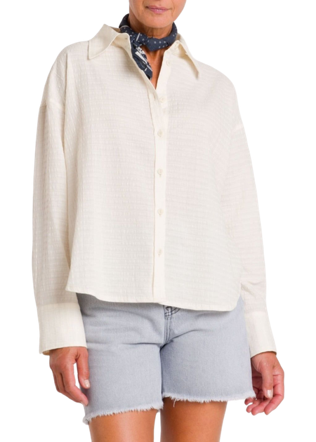 Chemise texturée en coton bio | écru "saika - off white"