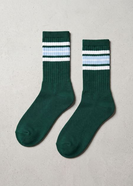 Chaussette en coton bio | rayé vert