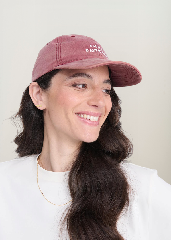 Casquette en coton bio | rose "La casquette cœur d'artichaut - merlot", émoi émoi