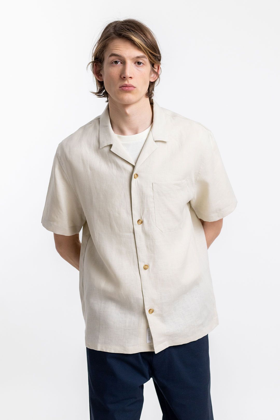 Chemisette en lin naturel - bowling natural linen, Rotholz, photo 1