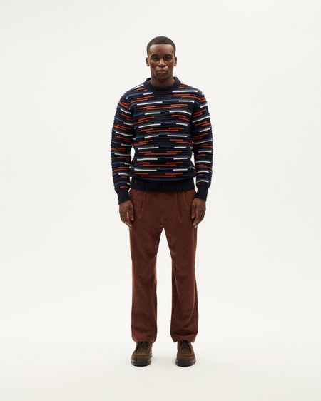 Pullover aus zertifizierter Wolle | mehrfarbig "stripe multicolor guiu knitted sweater - multicolor", Thinking Mu, Foto 2