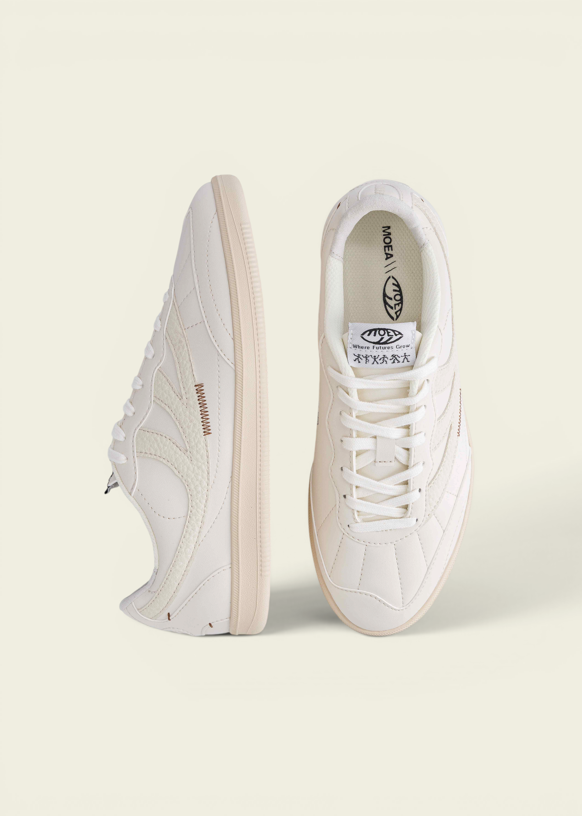 Baskets vegan | blanc "flow - off white - mushroom", Moea, photo 2
