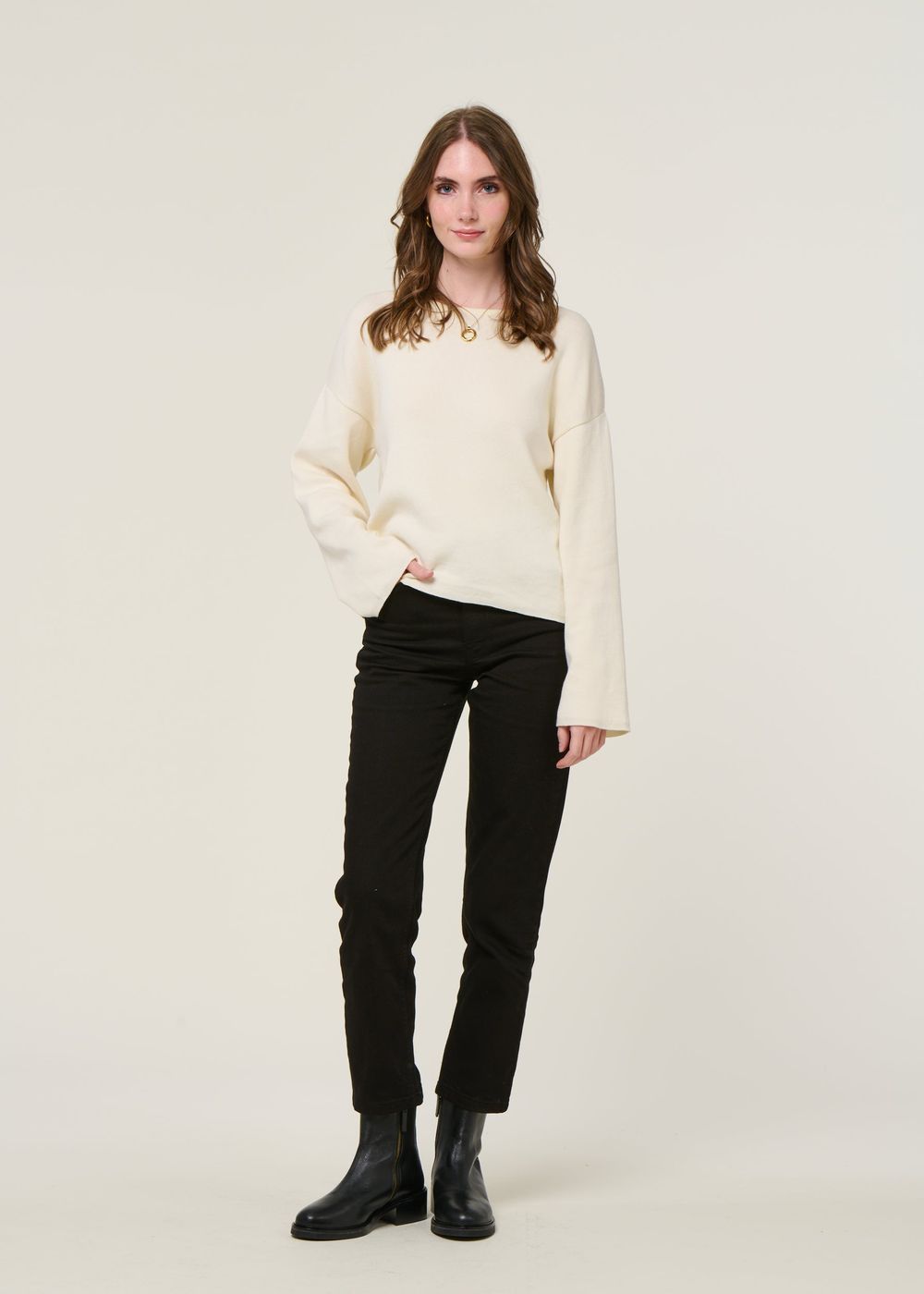 Pull en coton bio | écru 