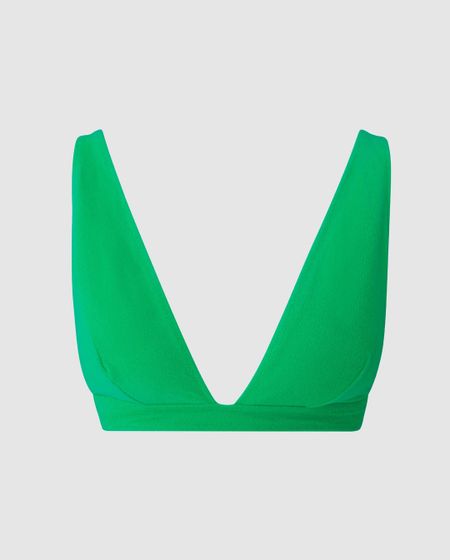 Haut de maillot triangle en matières recyclées | plunge bikini top - kelly green, Understatement, photo 4