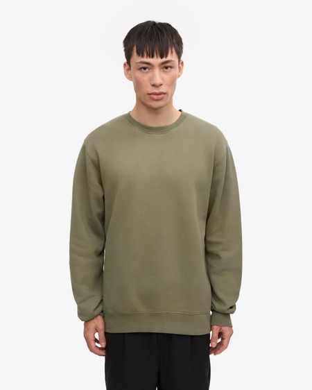 Sweat en coton bio | vert "dusty olive"