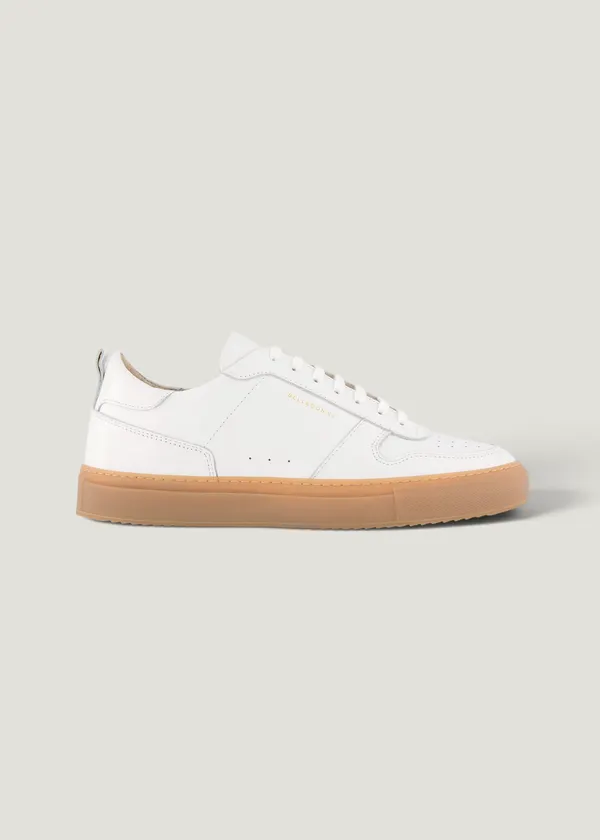 Baskets en cuir certifié | blanches "b0 gum white", Belledonne Paris