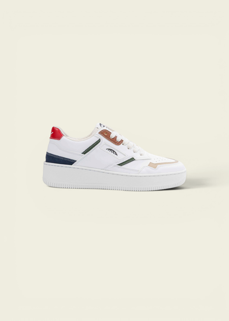 Baskets vegan | blanc détails multicolores "origin - all in evergreen - mixed colors" - Moea