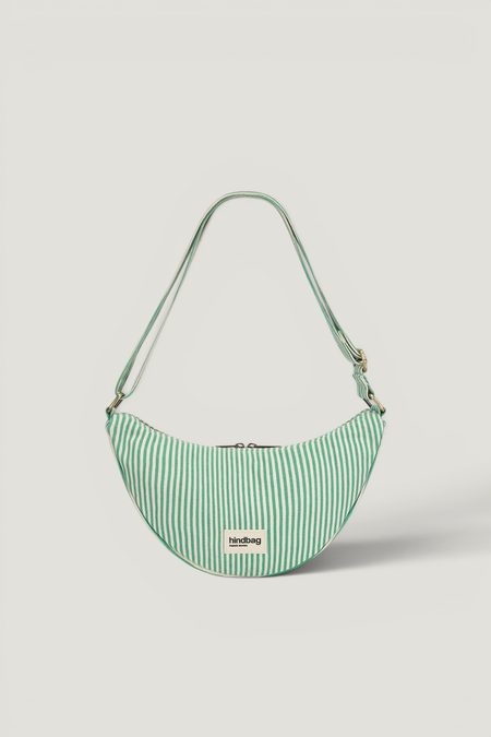Sac bandoulière en coton bio | rayé vert "andrea rayure vert"