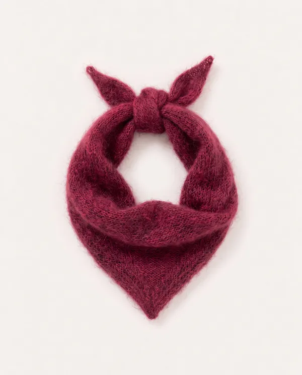 Écharpe triangle en mohair certfiée | aubergine "lula", WeDressFair