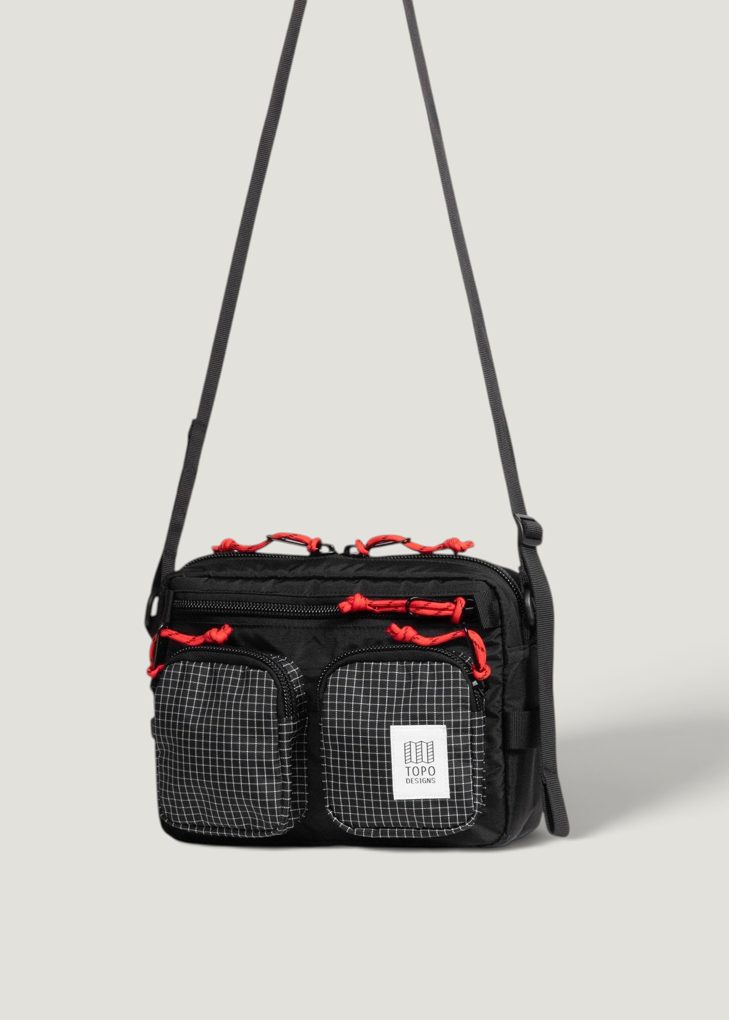 Umhängetasche 3,5L aus recyceltem Material | Mehrfarbig "Block bag 3.5l - black grid", Topo Designs, Foto 4