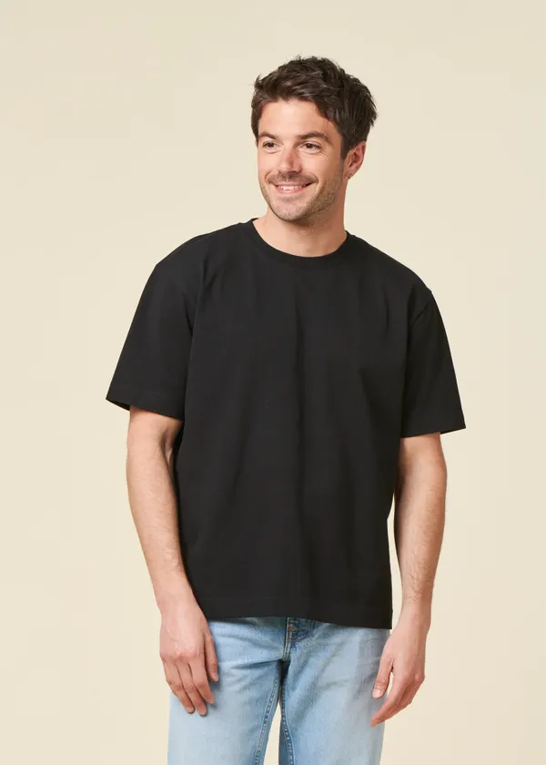 T-shirt oversize en coton bio | noir, WeDressFair