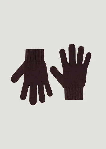 Gants en laine mérinos recyclée | bordeaux "merino wool gloves - oxblood red", Colorful Standard