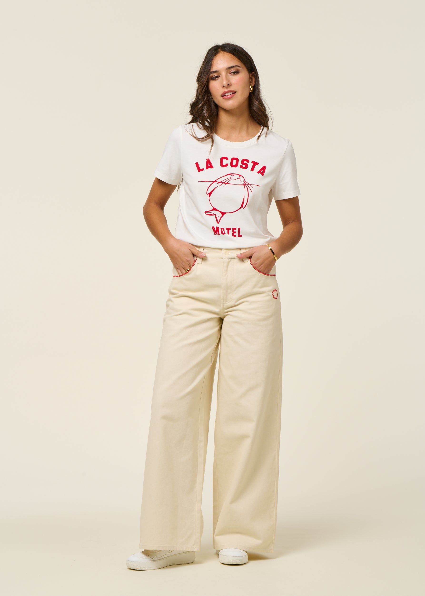 Weite Jeans aus Bio-Baumwolle | Ecru "pannacota hedda pants", Thinking Mu, Foto 1