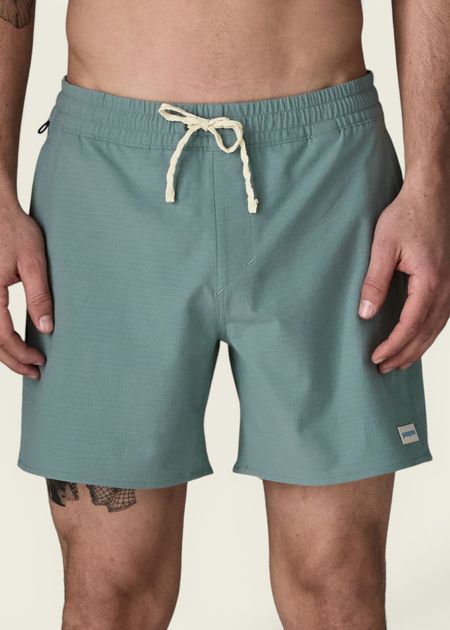 Maillot short en coton bio et matière recyclée | bleu home waters volley shorts - 16 in. - blsg - Patagonia
