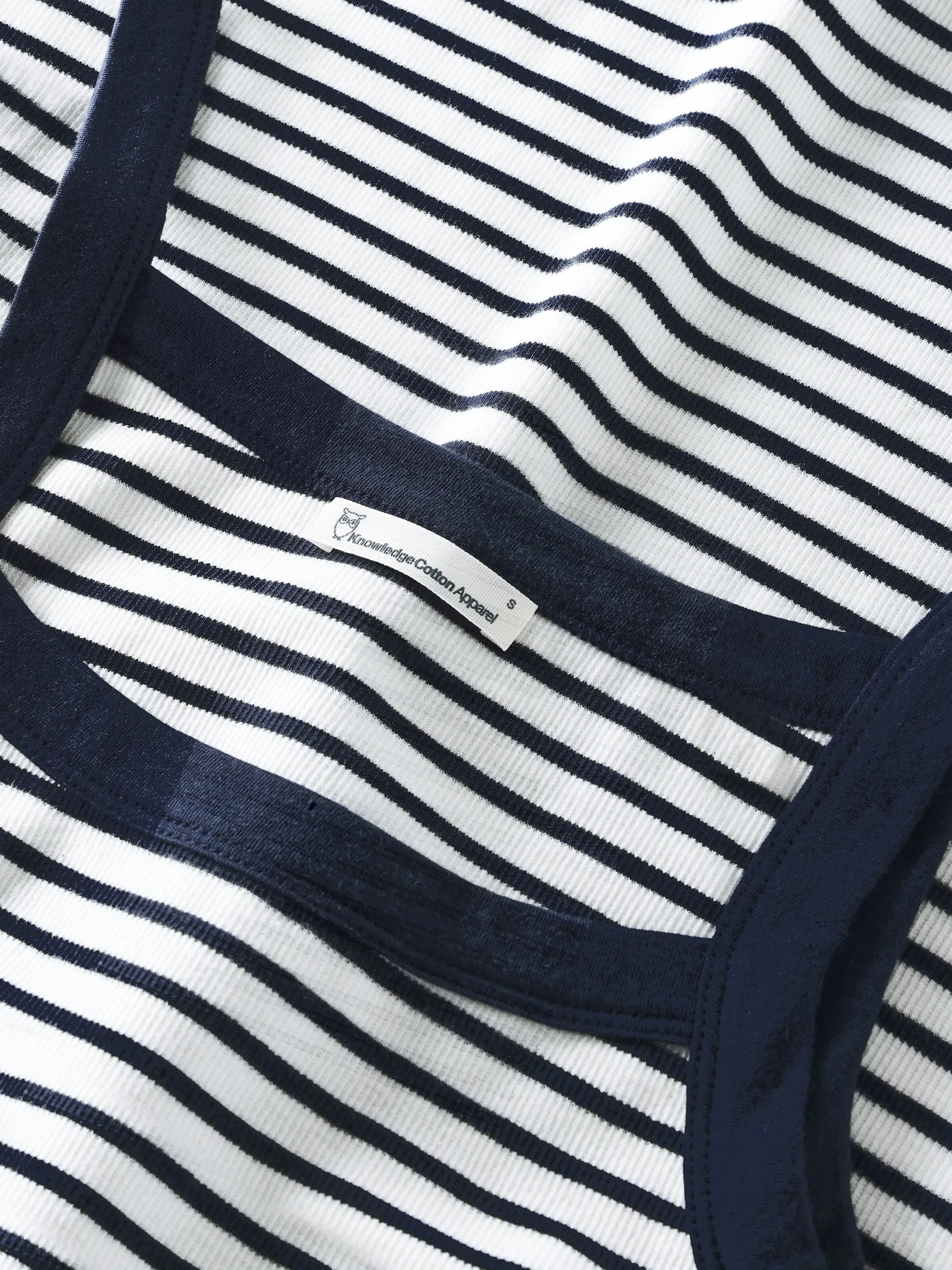 Débardeur en coton bio | rayé "rib strap top - navy", Knowledge Cotton Apparel, photo 2