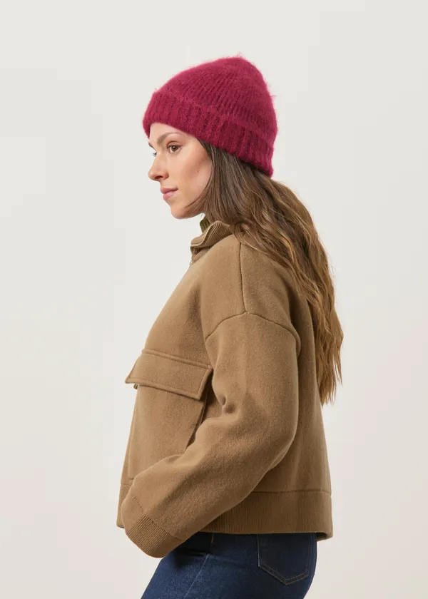 Veste en coton et laine bio | marron "cotton-wool knit jacket | amberwood", Armedangels